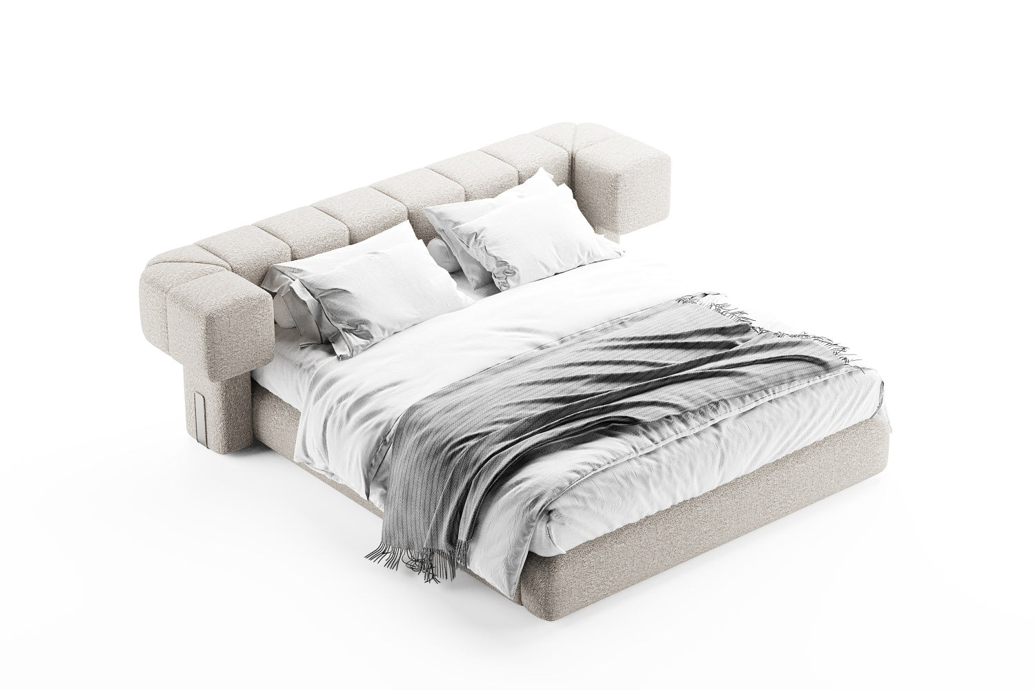 XIAN DI Bed — Sculptural Serenity in Leather & Walnut