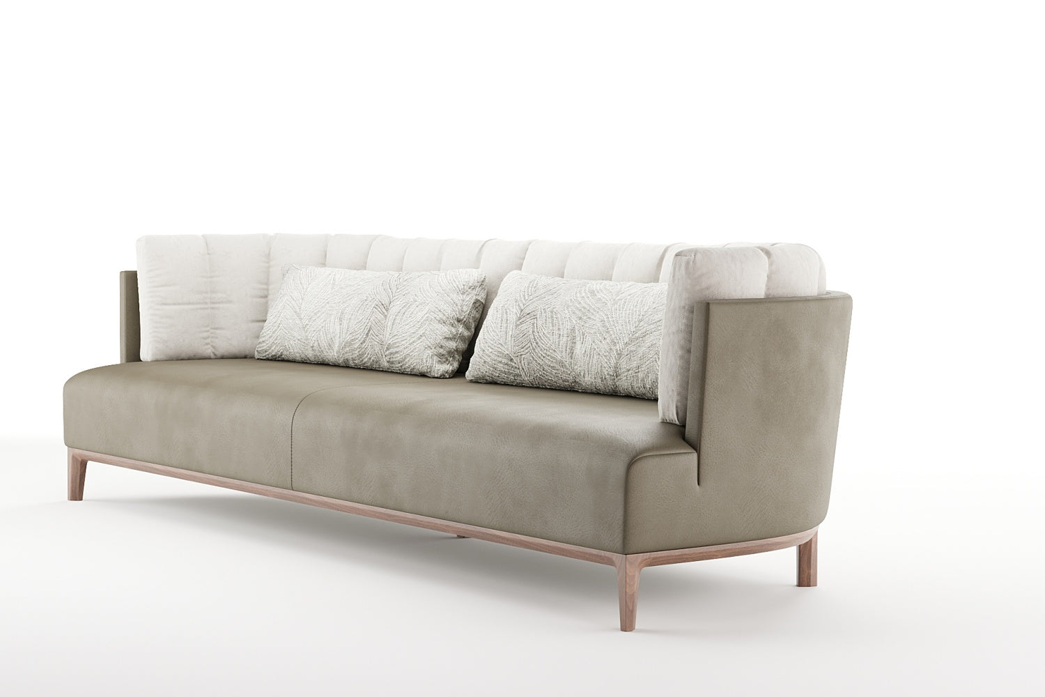 Shan Zhu Series Premium Sofa – A Luxury Fusion of North American Walnut and Premium Leather & Fabric