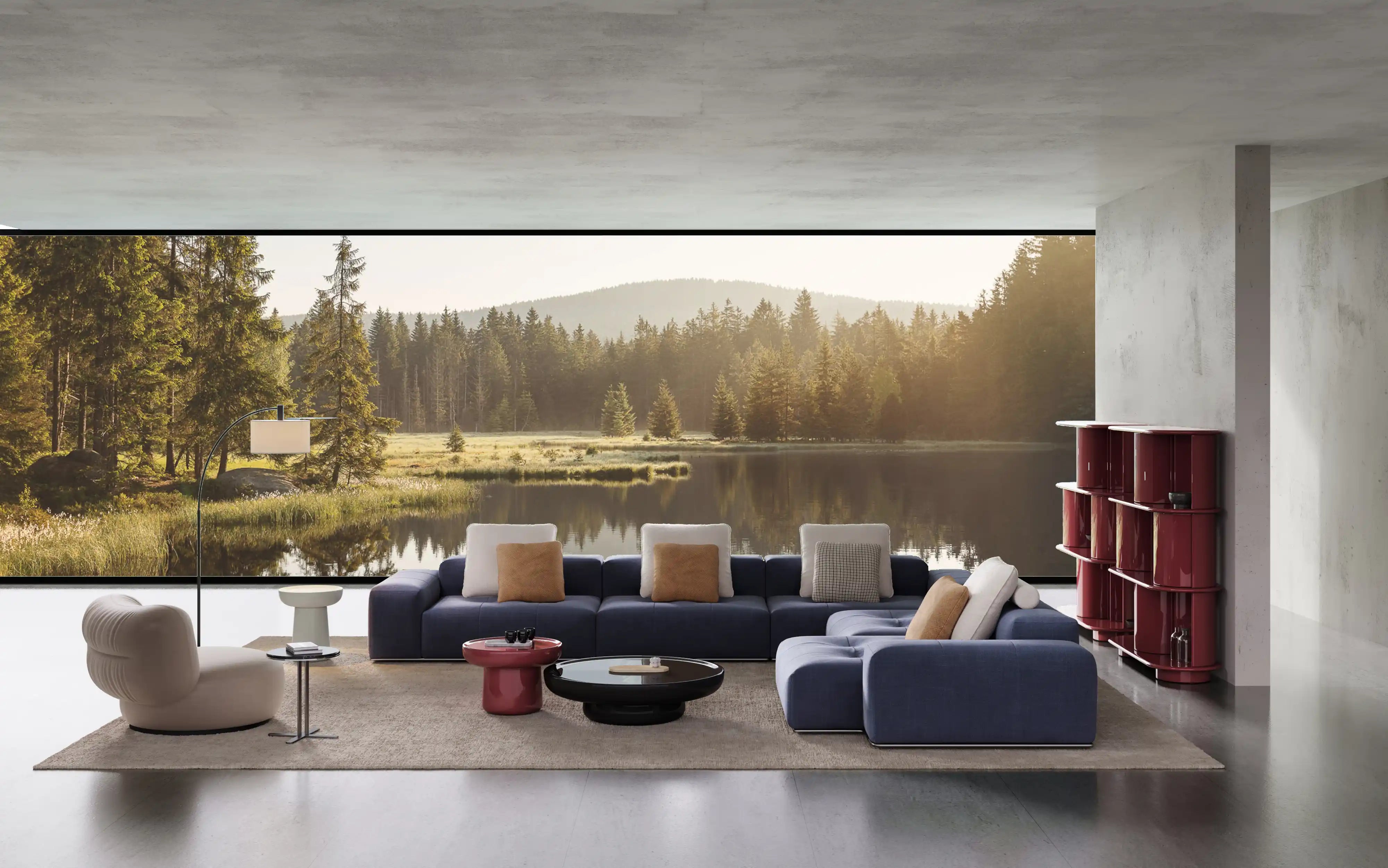 Zong Heng Sofa - Original Design with Fabric & Stainless Steel Base Frame