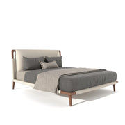 ROUND Bed — Sculpted Serenity in Leather & Black Walnut