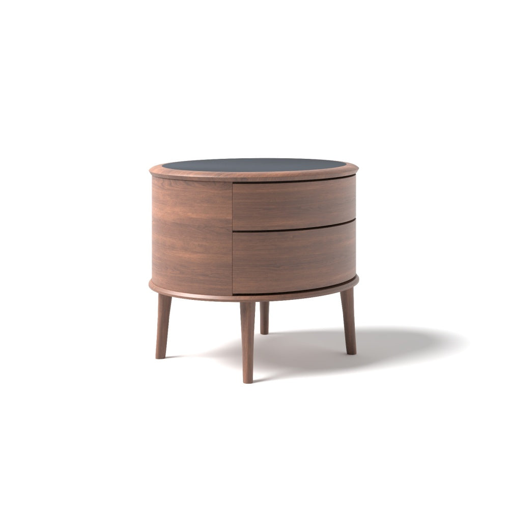 RU DIAN Bedside Table — A Ritual of Wood and Leather