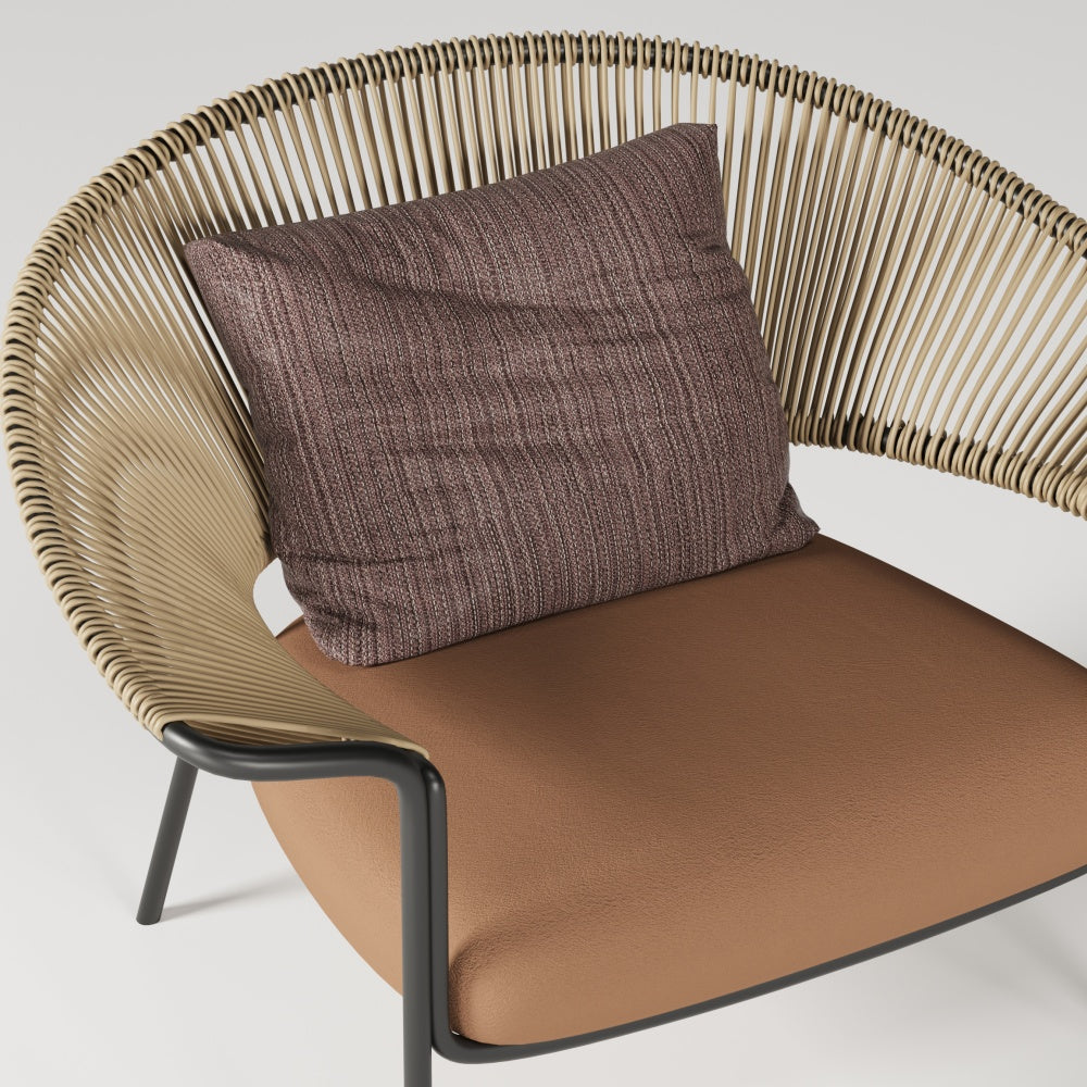 Yunzhi | The Artisanal Weave of Modern Comfort - High-End Rattan Chair with Metal Frame